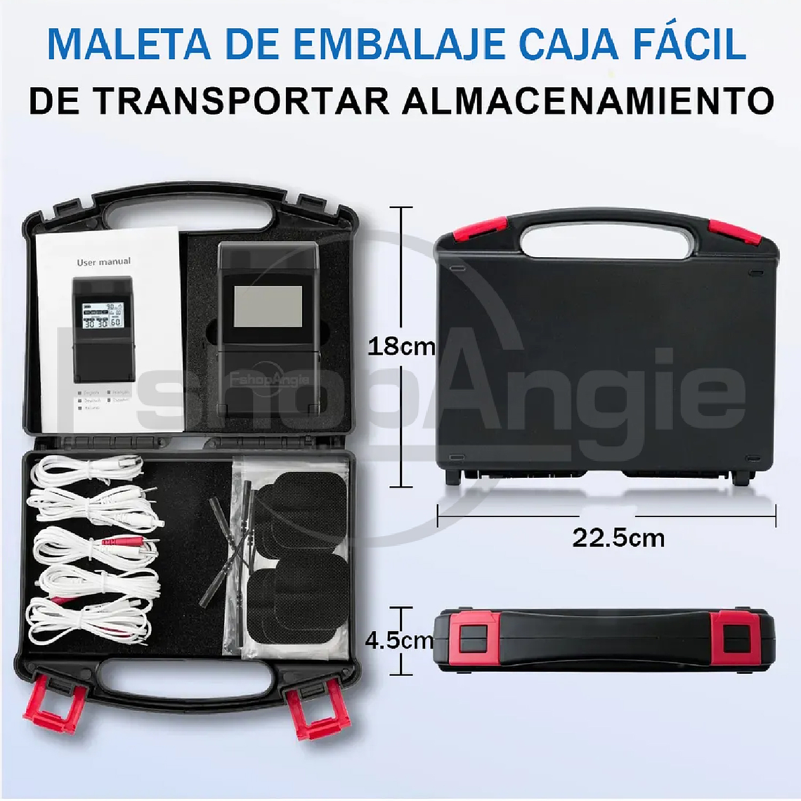 Electroestimulador Muscular Tens Ems Masaje 4 Canales 8