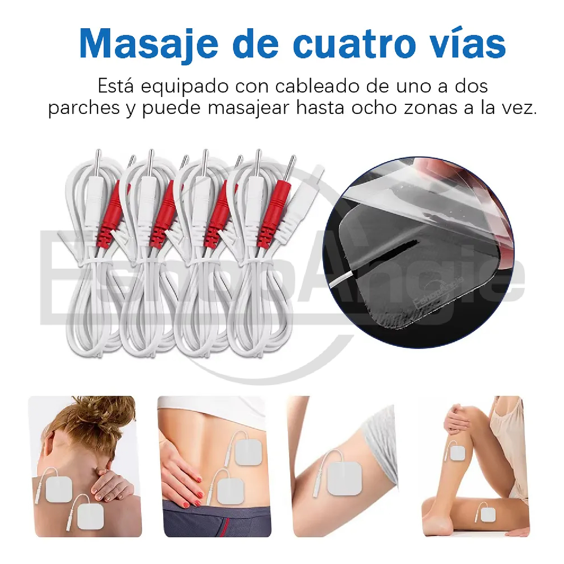 Electroestimulador Muscular Tens Ems Masaje 4 Canales 6