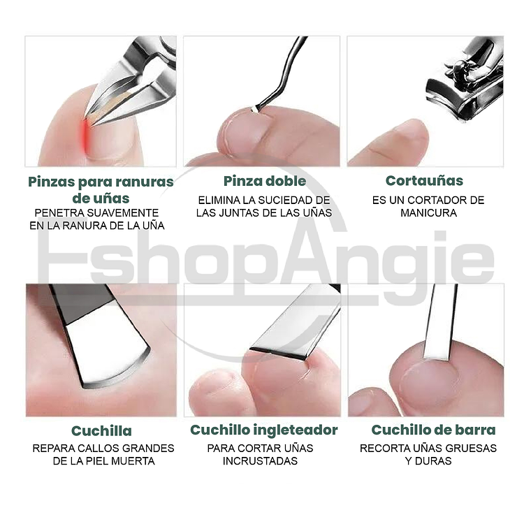 Set 11 Piezas Juego Herramientas Para Uñas De Manos Y Pies 3