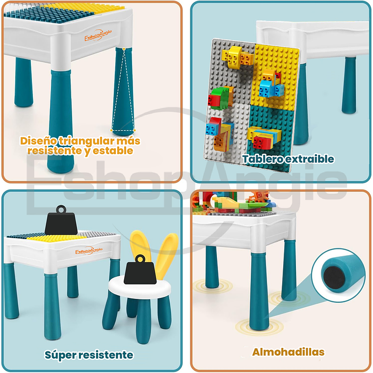 Mesa Didactica De Bloques Construcción Mas Silla 3