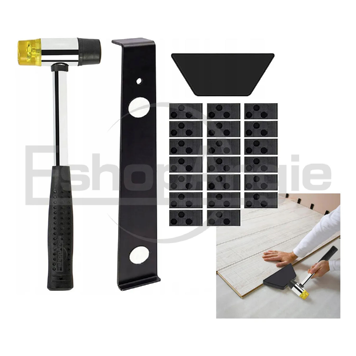 Kit Instalación Piso Flotante Profesional Con Martillo Goma 1