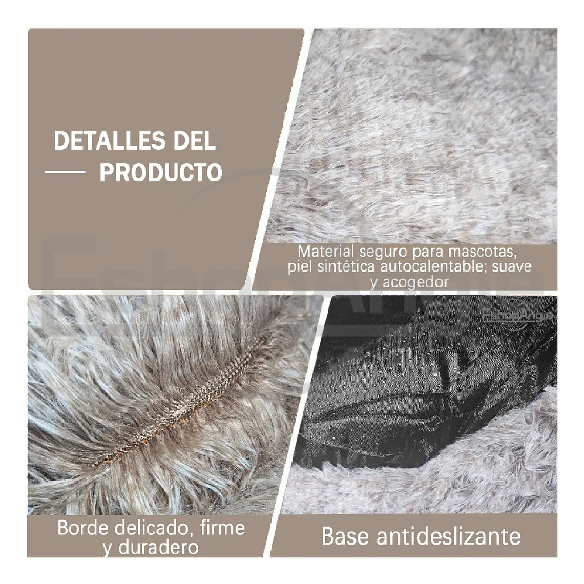 Cama Perro Mascota Antiestres Felpa Confortable 67cm 2