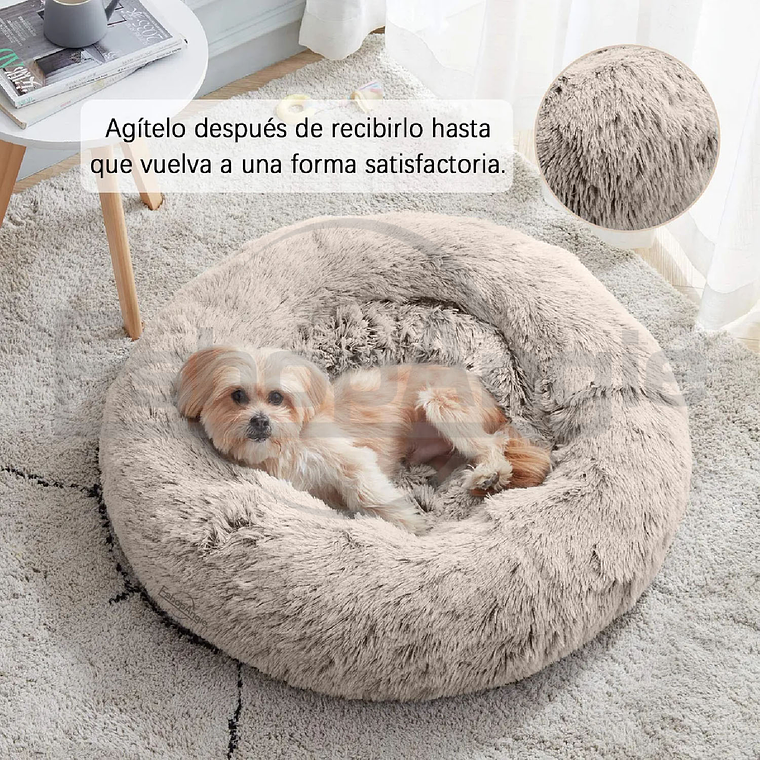 Cama Perro Mascota Antiestres Felpa Confortable 67cm 4