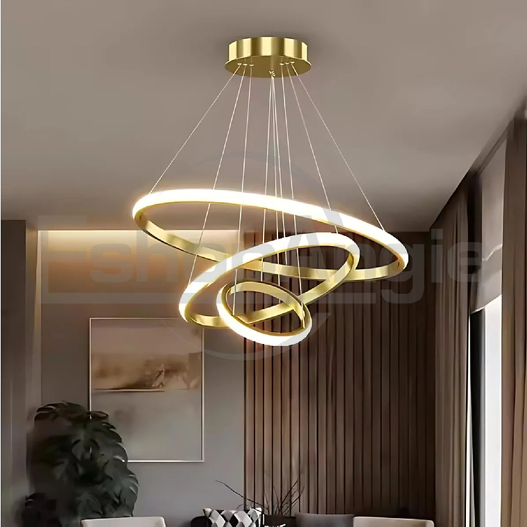 Lampara Colgante De Techo Led Moderna 3 Anillos Ajustables 5