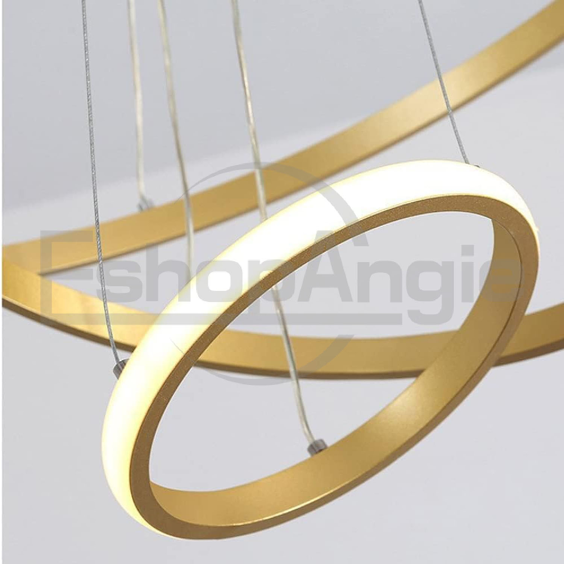 Lampara Colgante De Techo Led Moderna 3 Anillos Ajustables 4