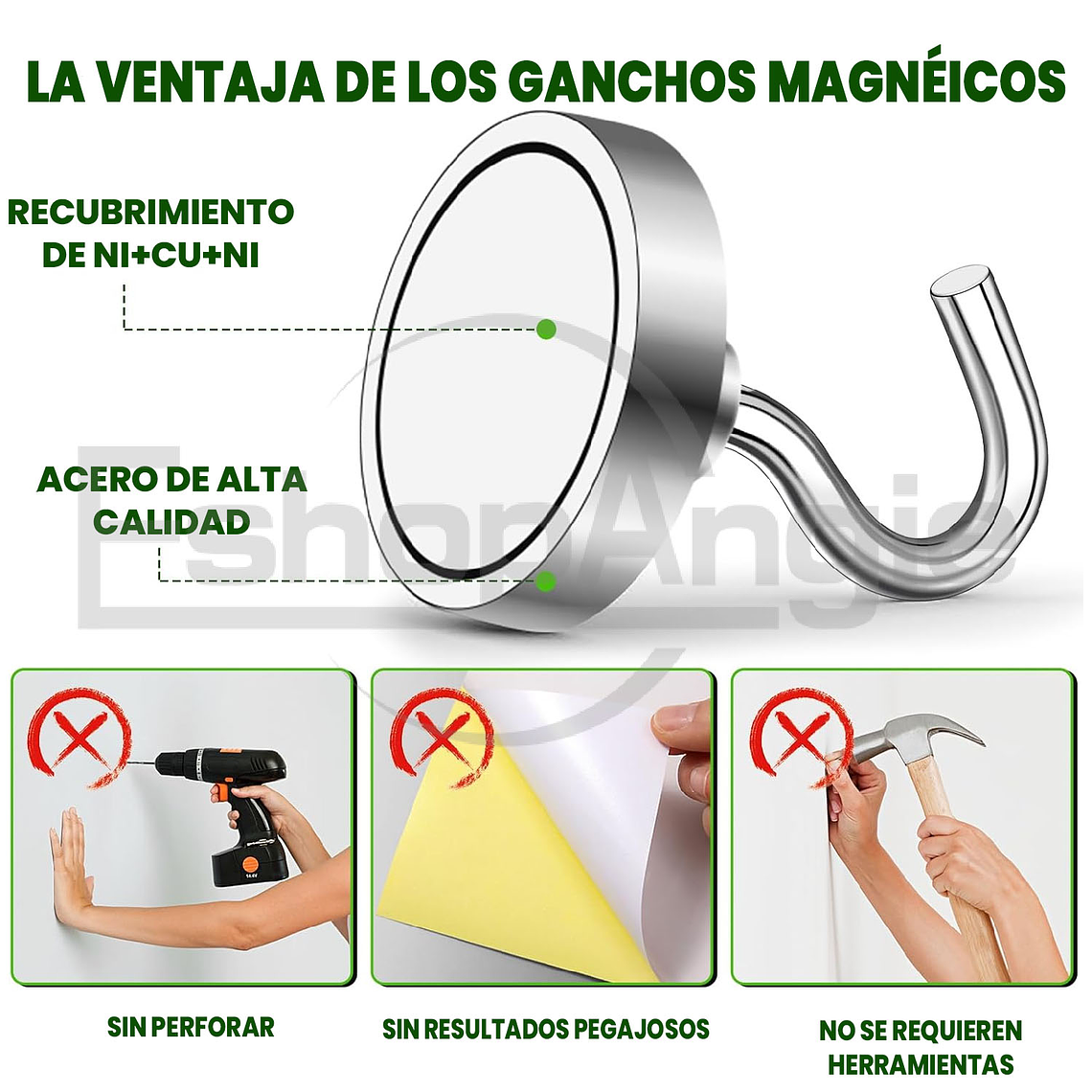 Iman Neodimio Con Gancho Super Potente 60mm 150kg 5