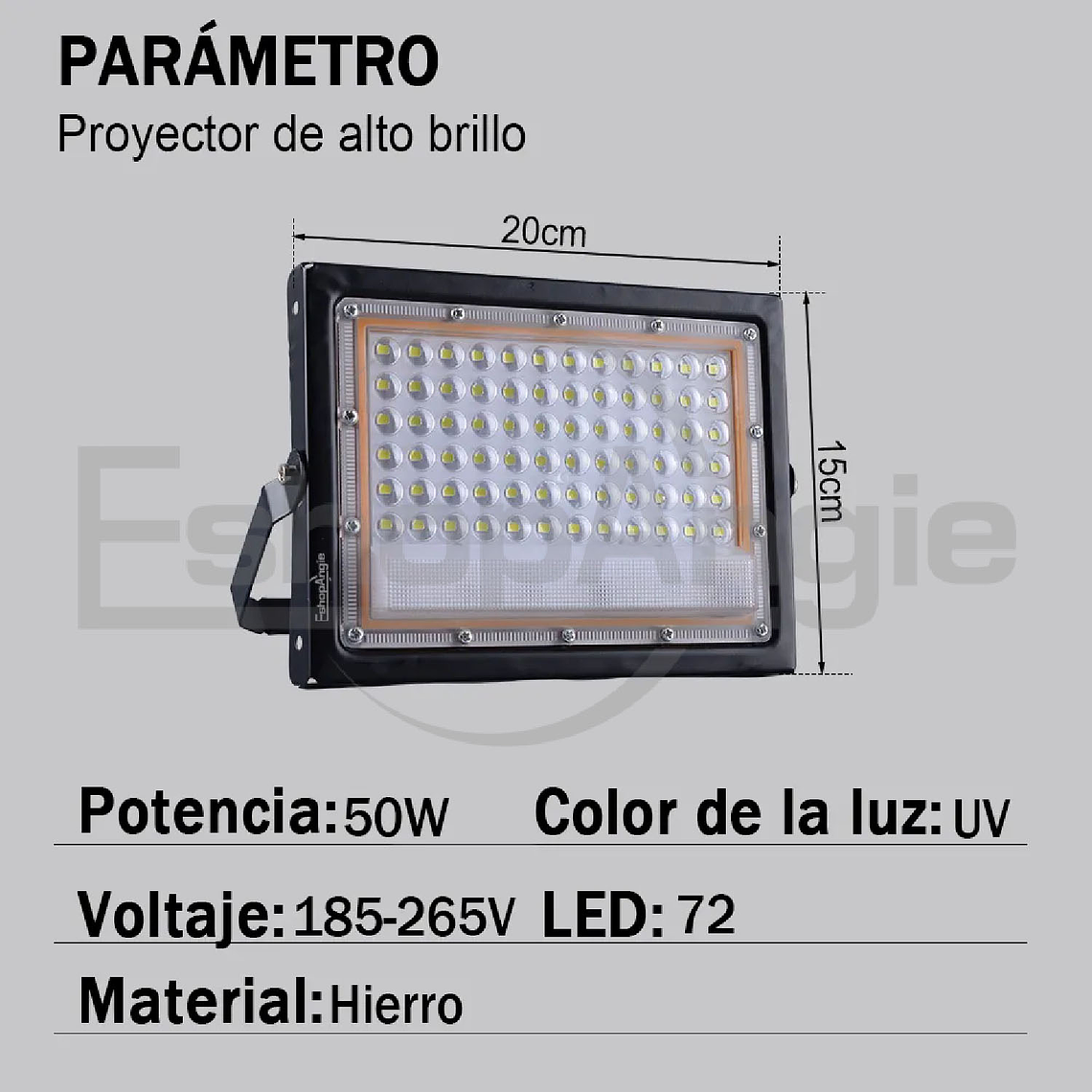 Foco Proyector Reflector Uv Led 50w Ip66 Impermeable 6