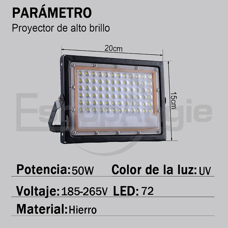 Foco Proyector Reflector Uv Led 50w Ip66 Impermeable 6