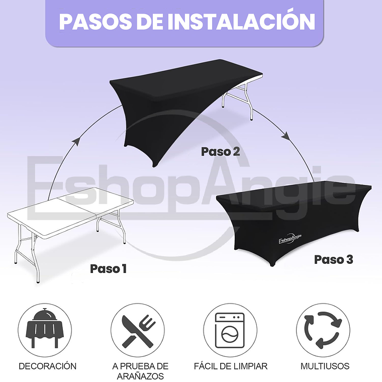 Funda De Mantel Tela Spandex 18*76*76 Cm Para Evento 5