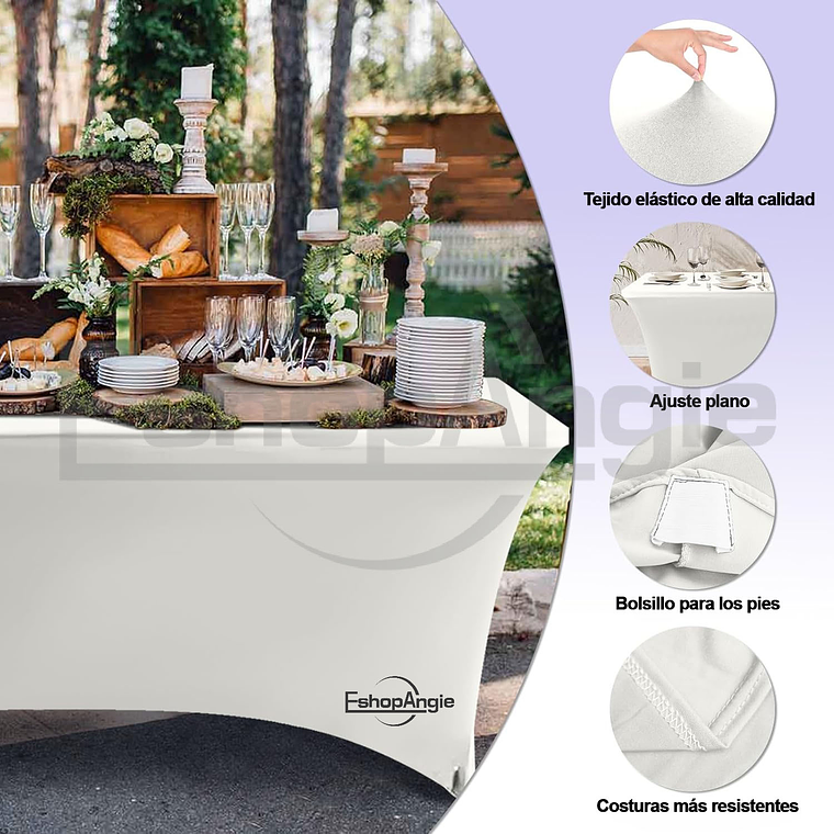 Funda De Mantel Tela Spandex 18*76*76 Cm Para Evento 4