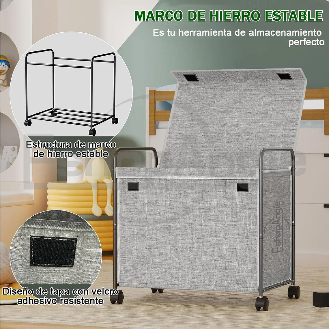 Cesto Organizador Multiuso Ropa Juguetes Con Ruedas 5