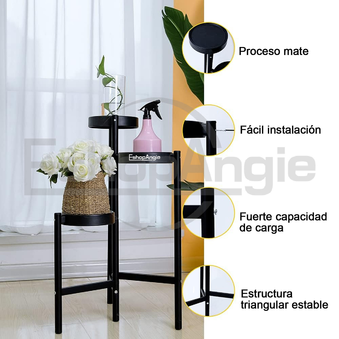 Organizador Pedestal 3 Niveles Porta Macetero Metal 3