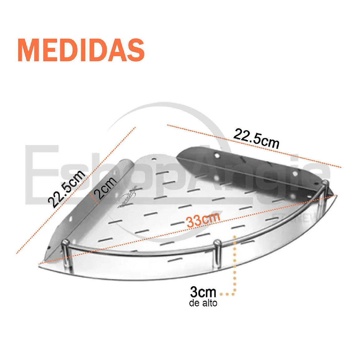 Set 4 Organizador Esquinero Ducha Acero Inoxidable Repisa 6