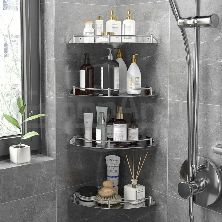 Set 4 Organizador Esquinero Ducha Acero Inoxidable Repisa 5