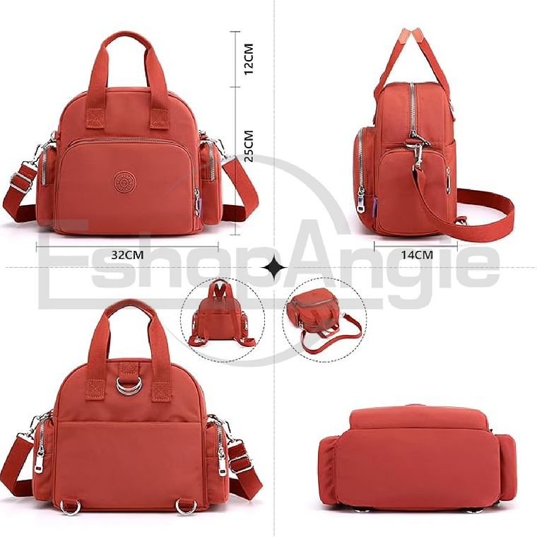 Mochila Bolso Mujer Nylon Multifuncional Con Usb Para Viaje 6