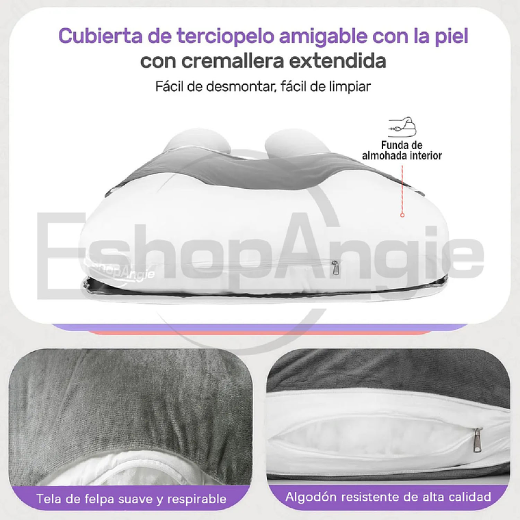 Cojin Almohada Maternal U Lactancia Con Funda Extra Suave 6