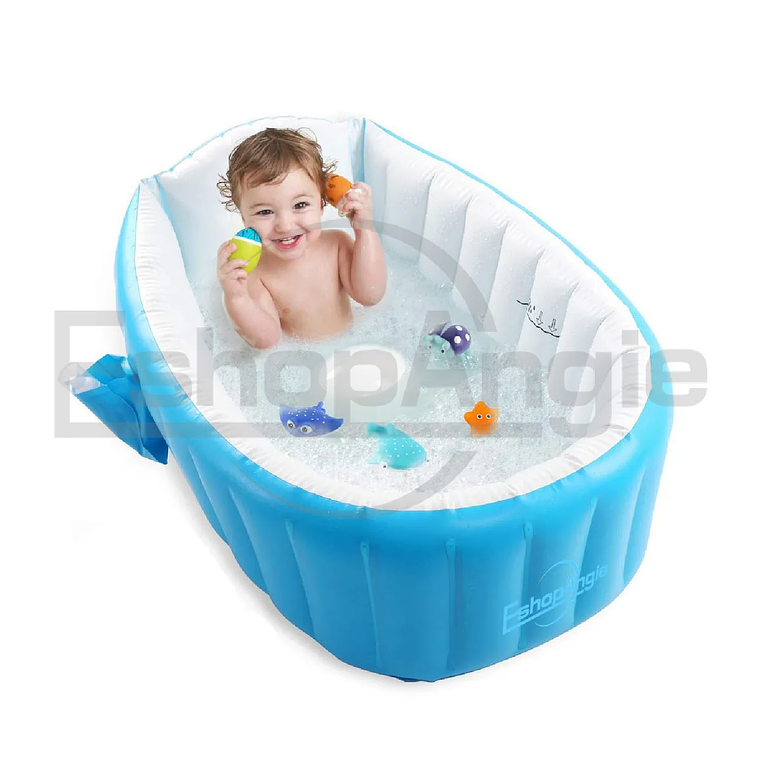 Bañera Tina Inflable Bebés Portátil Plegable Antideslizante 2