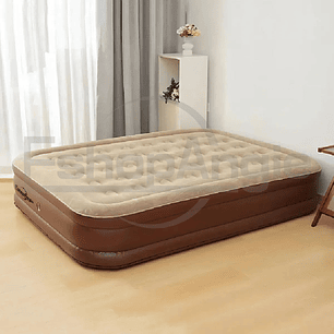 Cama Colchón Inflable 2 Plazas Con Bomba Eléctrica Camping