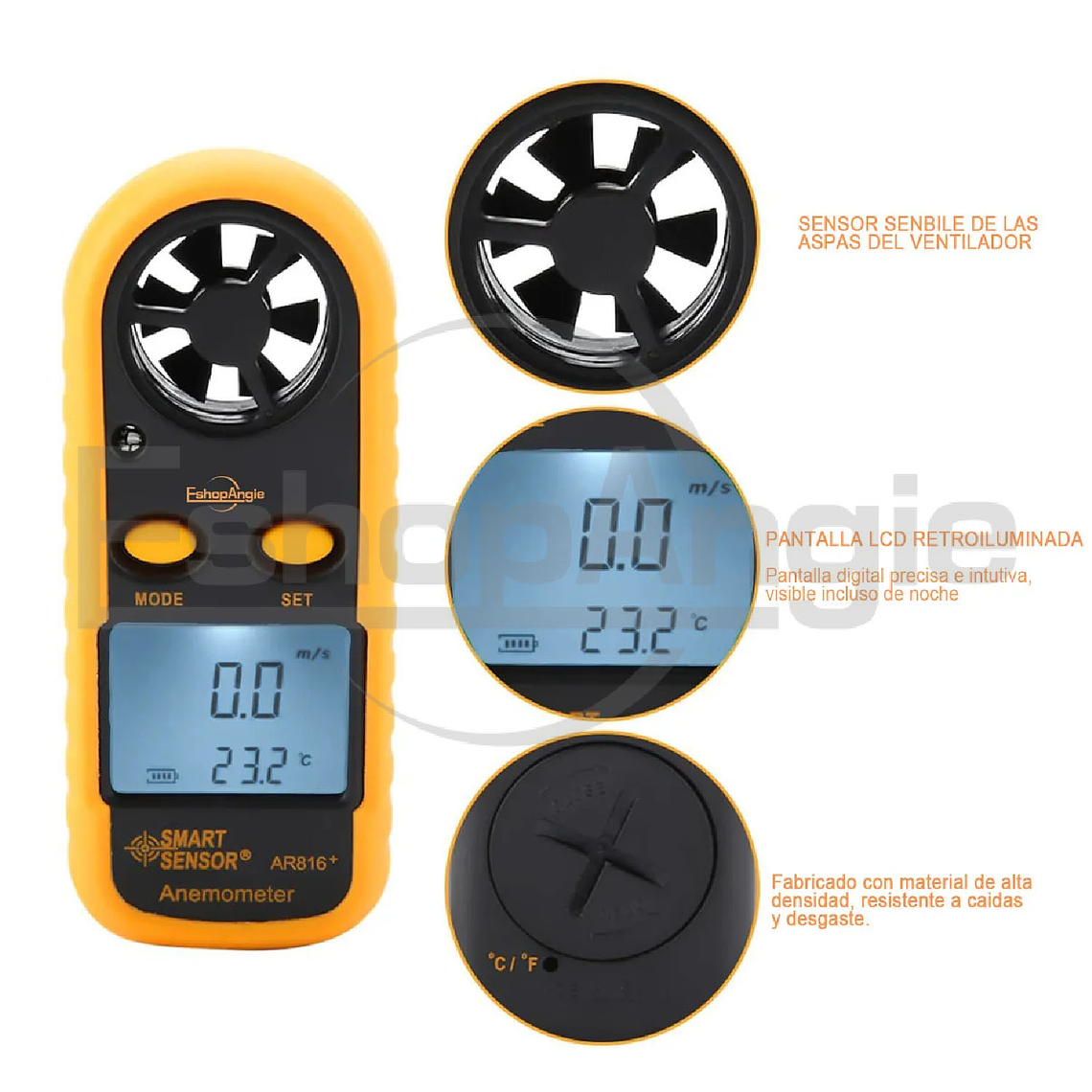 Anemometro Termometro Digital Ar816 Medidor Del Viento 3