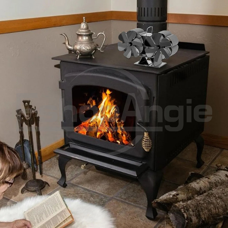 Ventilador Estufa A Leña 6 Aspas Chimenea Sin Electricidad 5