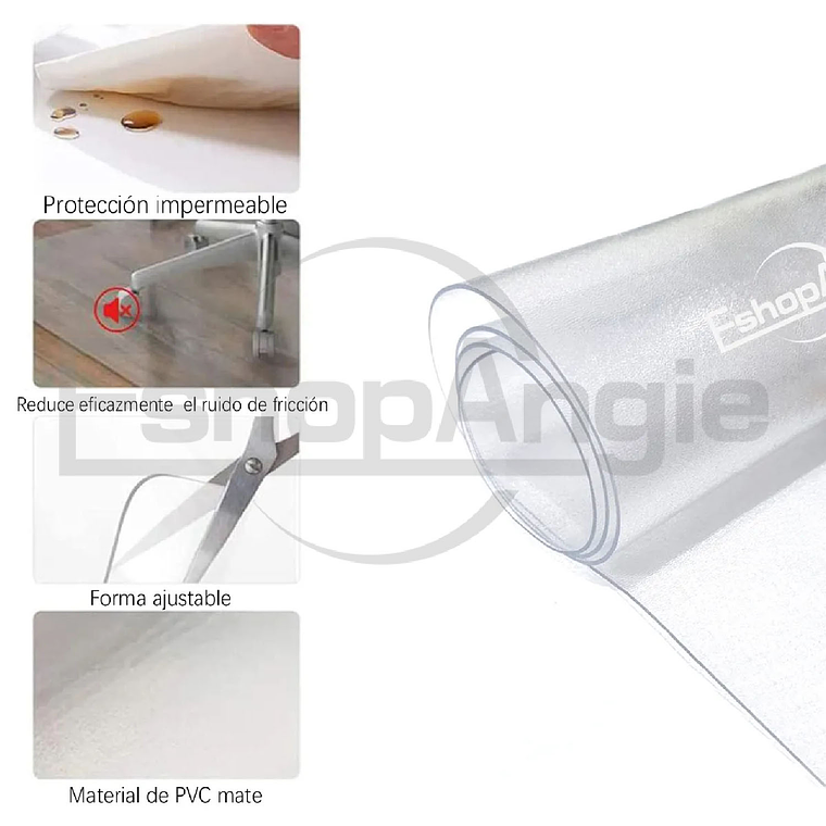 Alfombrilla Tapete Protector Para Silla De Oficina Piso Pvc 1.2 M 75 Cm  3