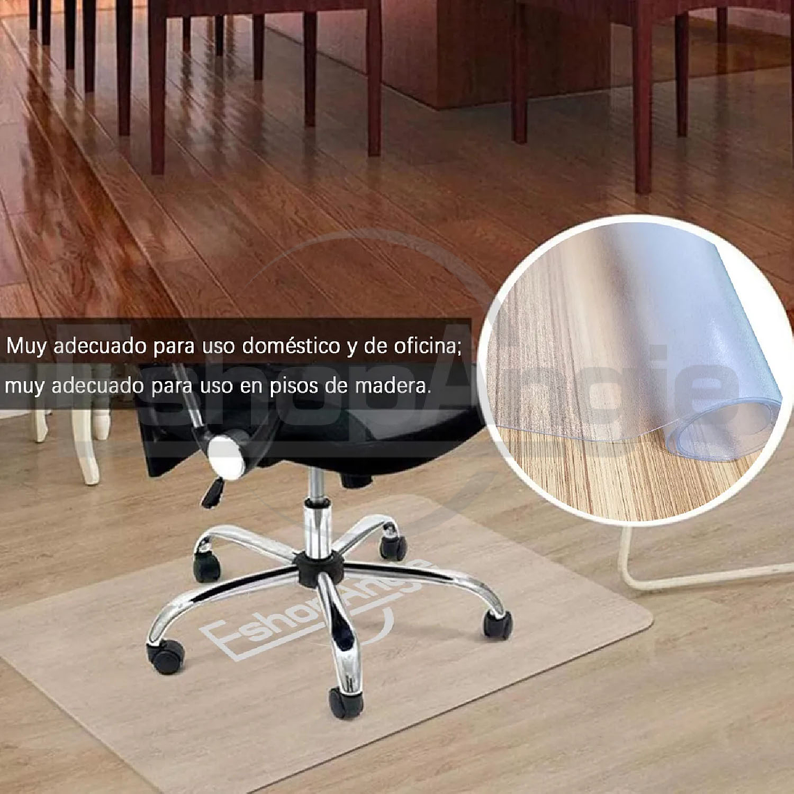 Alfombrilla Tapete Protector Para Silla De Oficina Piso Pvc 1.2 M 75 Cm  4