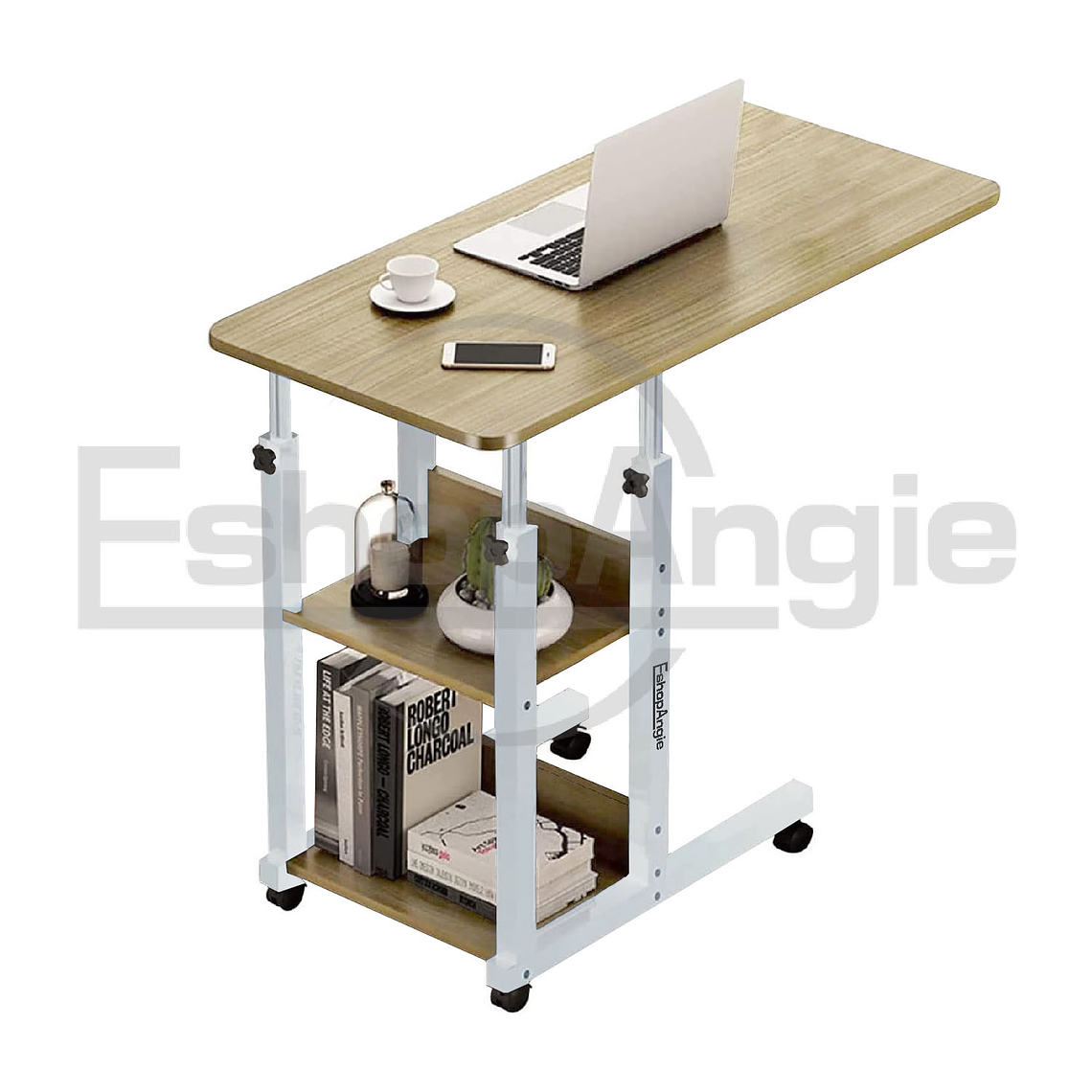 Mesa Auxiliar Altura Ajustable Con Ruedas Multifuncional 1