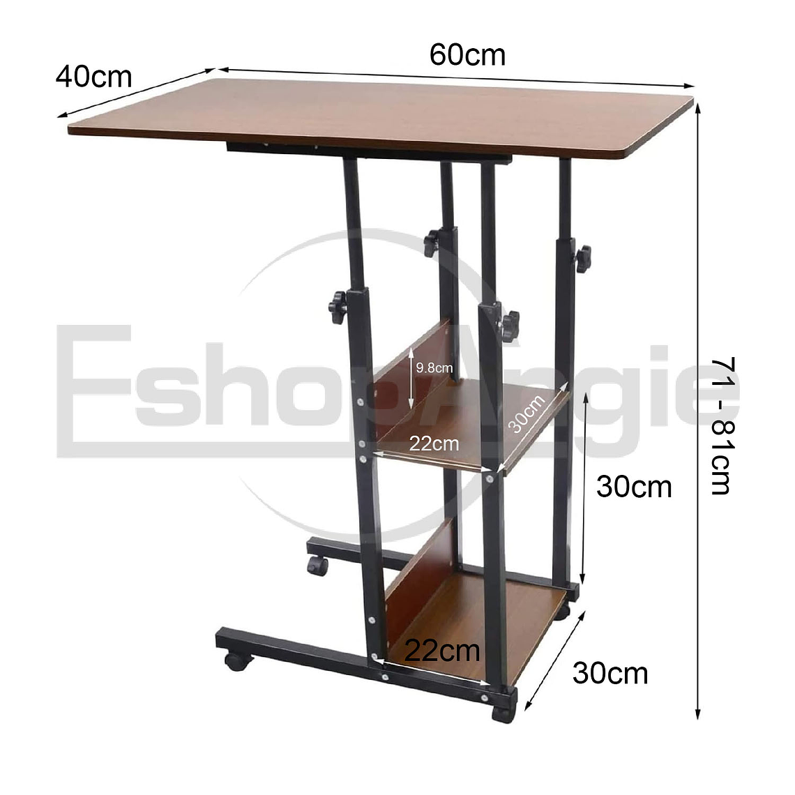 Mesa Auxiliar Altura Ajustable Con Ruedas Multifuncional 5