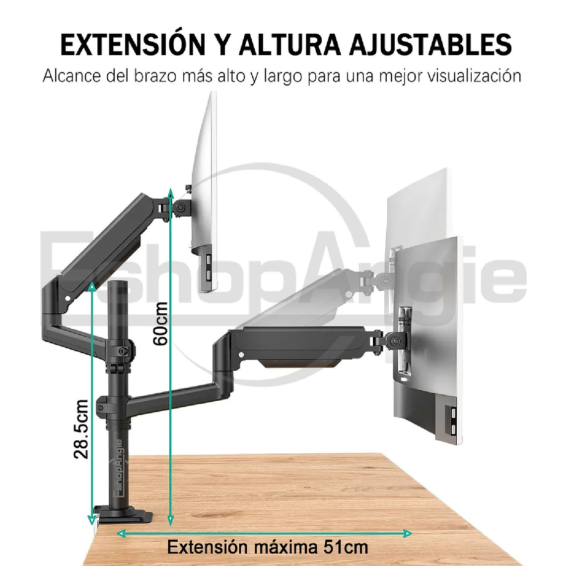 Brazo Soporte Doble Monitor Escritorio 13 A 32 Pulgadas 9kg 8
