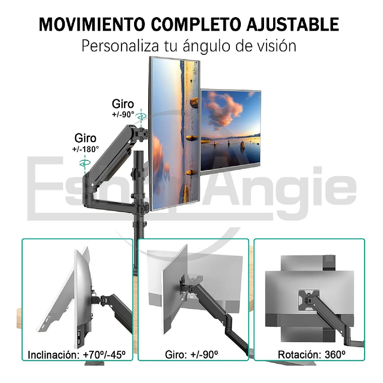 Brazo Soporte Doble Monitor Escritorio 13 A 32 Pulgadas 9kg 4