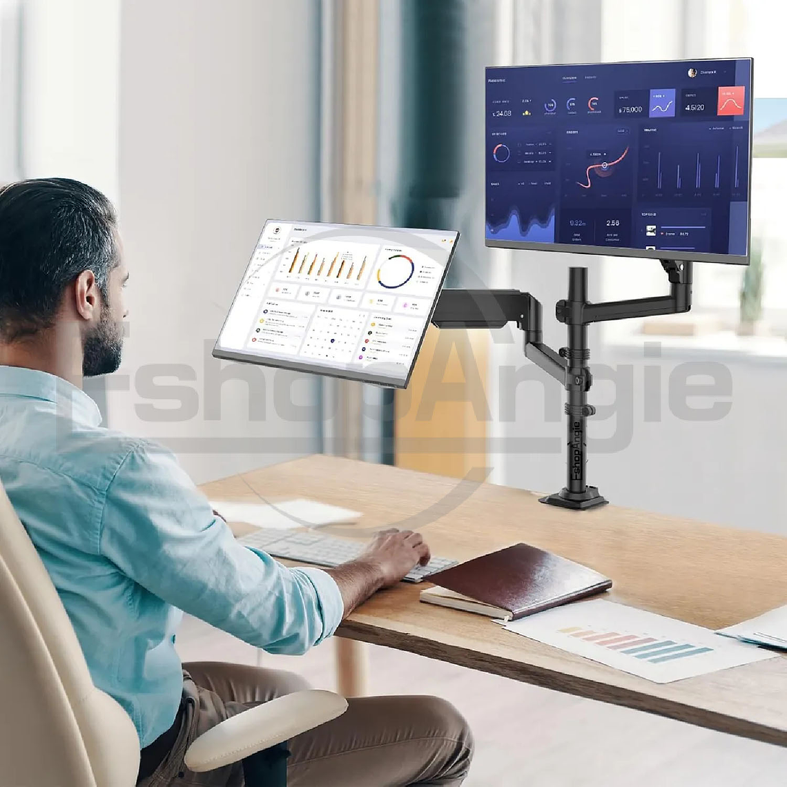 Brazo Soporte Doble Monitor Escritorio 13 A 32 Pulgadas 9kg 5