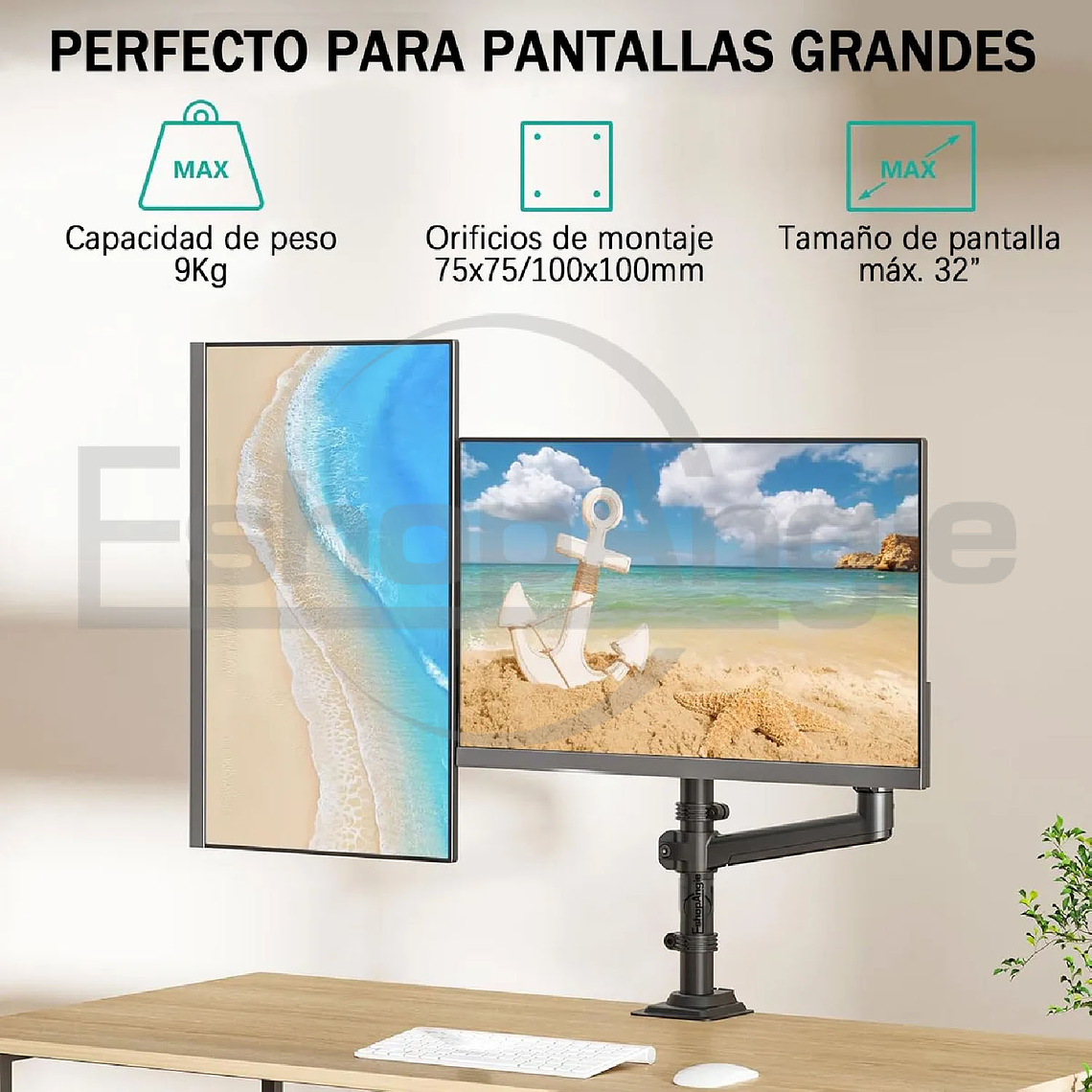 Brazo Soporte Doble Monitor Escritorio 13 A 32 Pulgadas 9kg 6