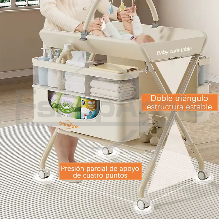 Cambiador Portátil Bebé Plegable Multifuncional Mudador 5