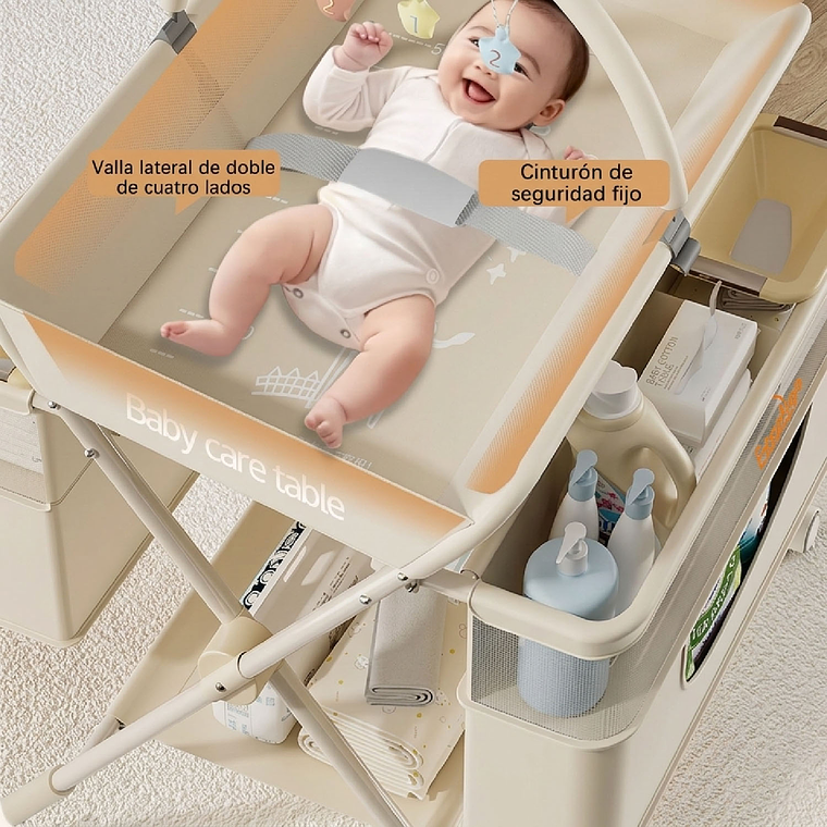 Cambiador Portátil Bebé Plegable Multifuncional Mudador 4