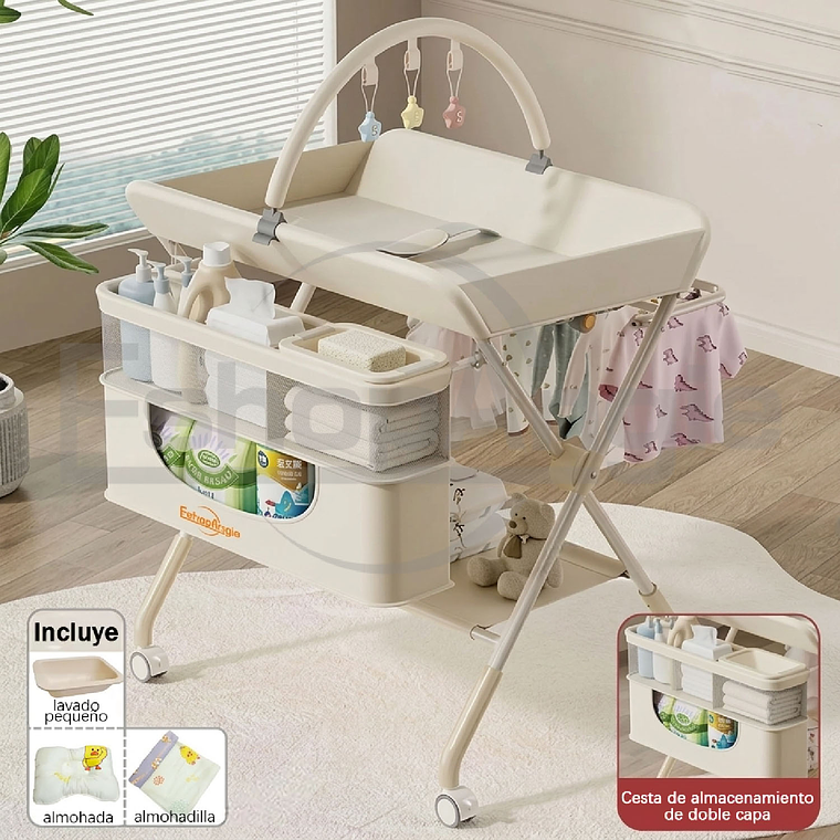 Cambiador Portátil Bebé Plegable Multifuncional Mudador 2