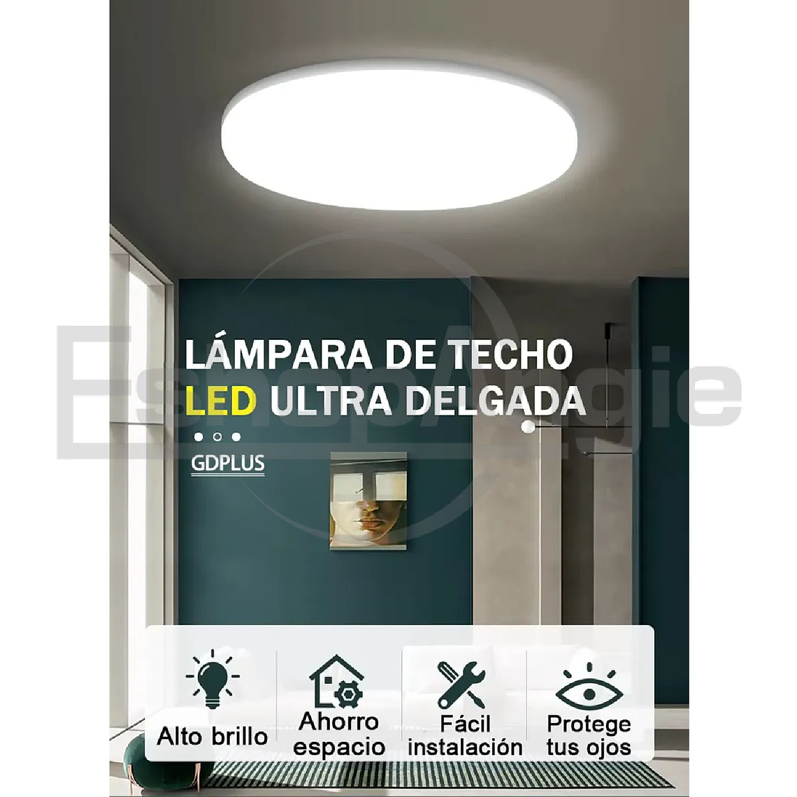 Plafón Led Redondo Delgado Moderno Foco 42w Frio/calido 5