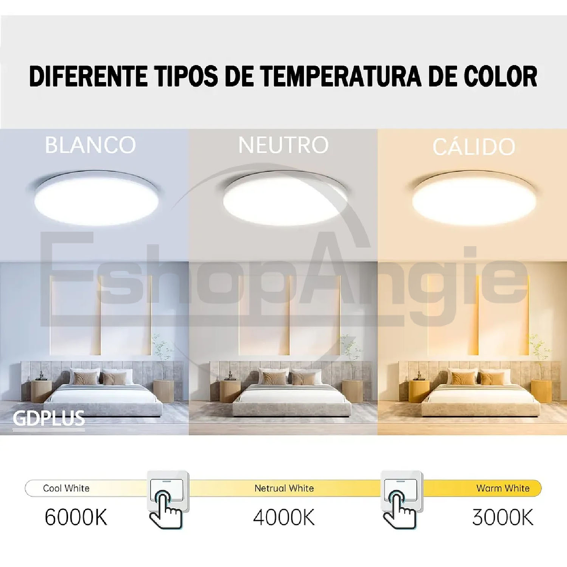 Plafón Led Redondo Delgado Moderno Foco 42w Frio/calido 6