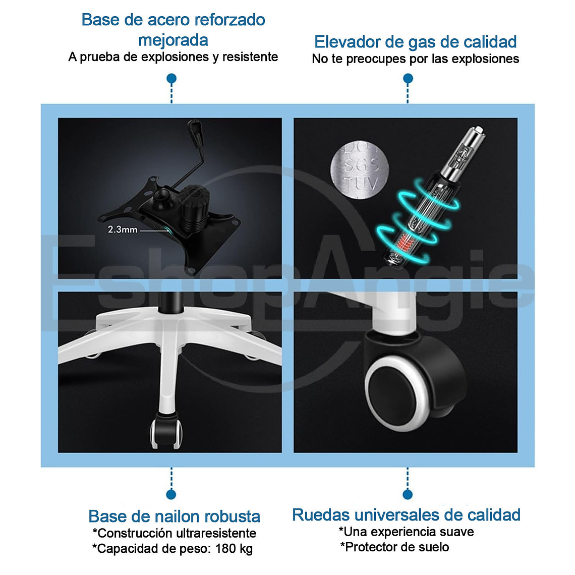 Silla De Oficina Ergonomica Tela Malla Con Reposacabeza 6