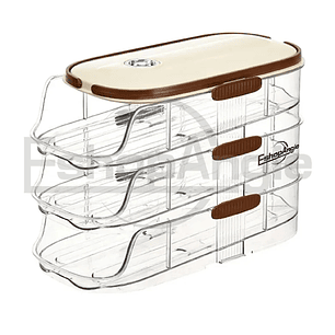 Organizador De Huevo Automatico 3 Niveles Dispensador Nevera Transparente