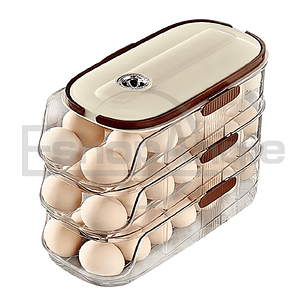 Organizador De Huevo Automatico 3 Niveles Dispensador Nevera Transparente