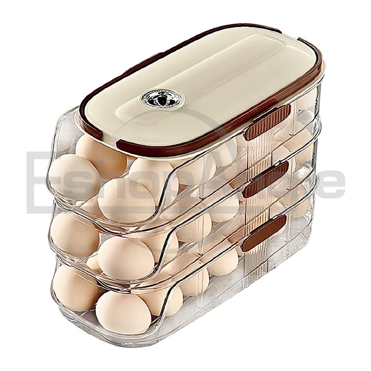 Organizador De Huevo Automatico 3 Niveles Dispensador Nevera Transparente 2