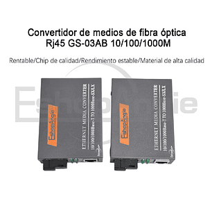 Par Convertidor Medios Fibra Optica Gigabit 10/100/1000 Rj45