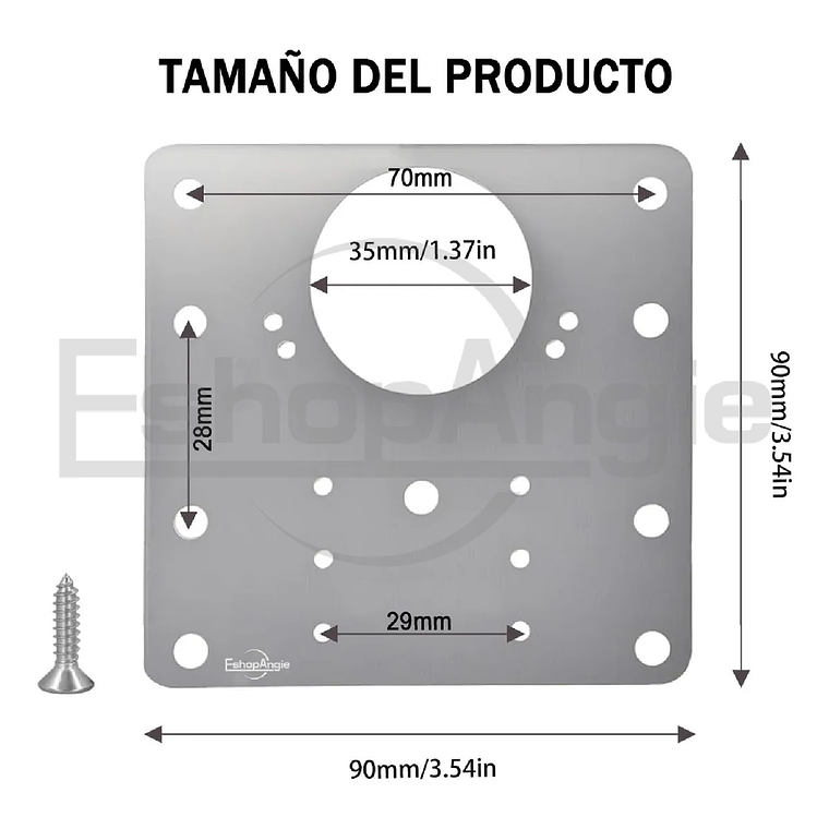 10u Placas Reparacion Bisagra Mueble Puerta Acero Inoxidable 7