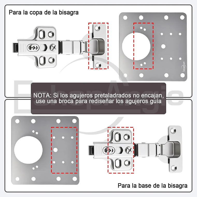 10u Placas Reparacion Bisagra Mueble Puerta Acero Inoxidable 4