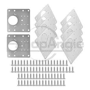 10u Placas Reparacion Bisagra Mueble Puerta Acero Inoxidable