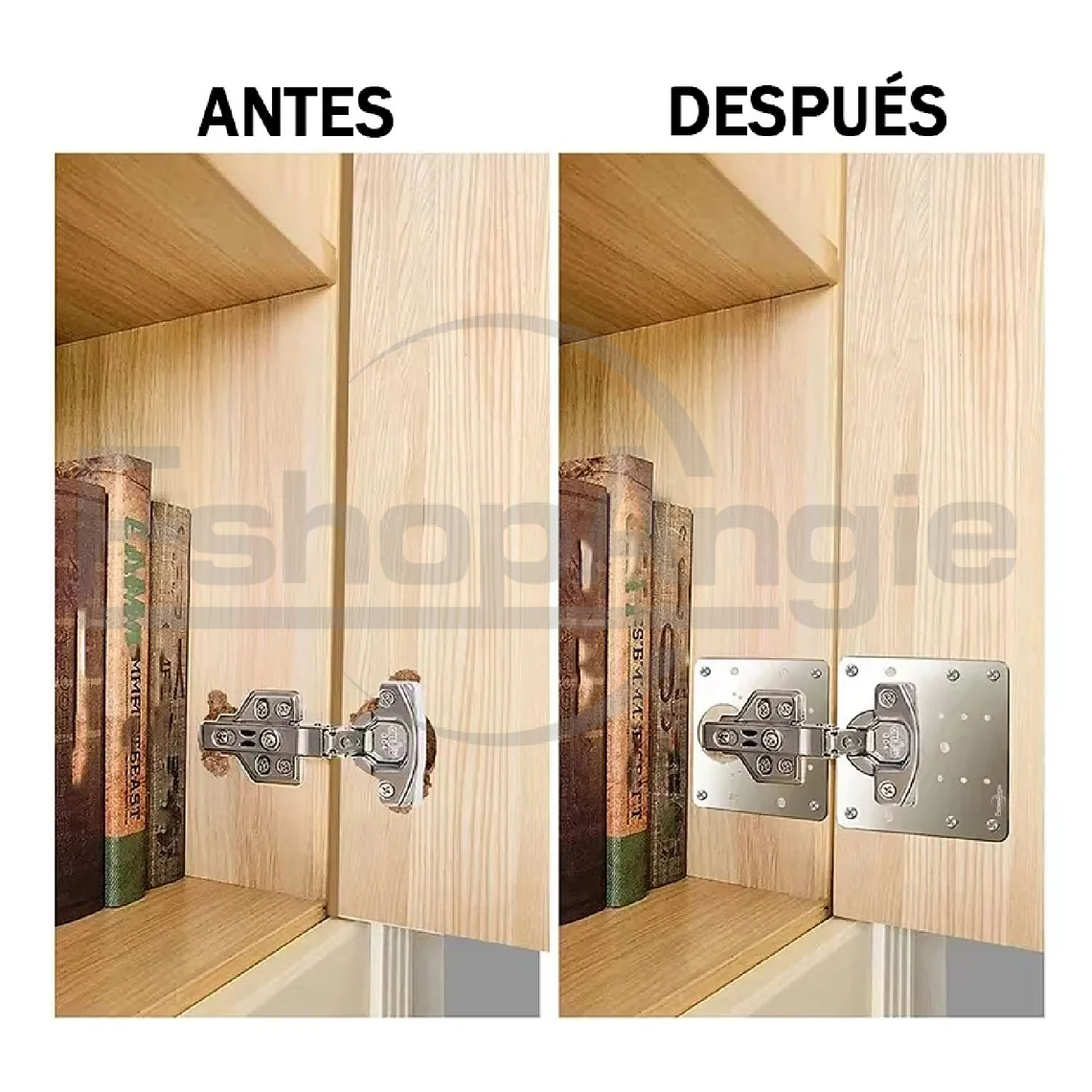 10u Placas Reparacion Bisagra Mueble Puerta Acero Inoxidable 5