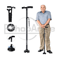 Baston Ortopedico Plegable Con Luz Led Base Adulto Ajustable - Miniatura 1