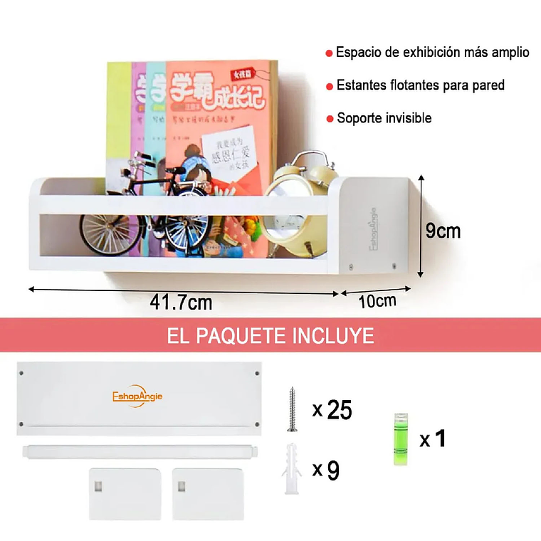 Set 4 Repisas De Madera Con Baranda De Seguridad Flotantes 5