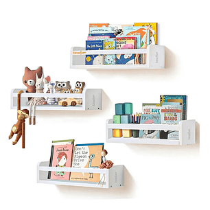 Set 4 Repisas De Madera Con Baranda De Seguridad Flotantes