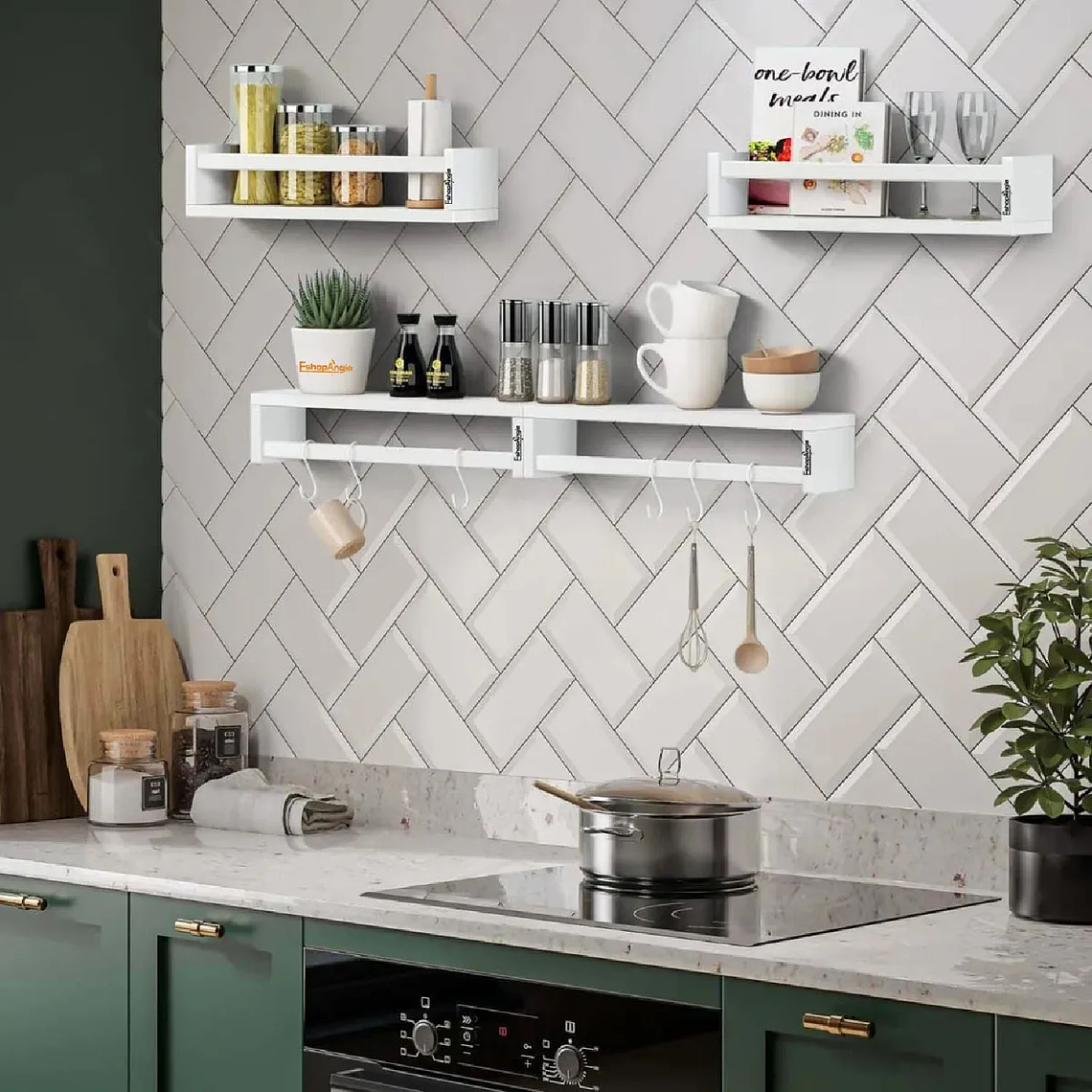 Set 4 Repisas De Madera Con Baranda De Seguridad Flotantes 4